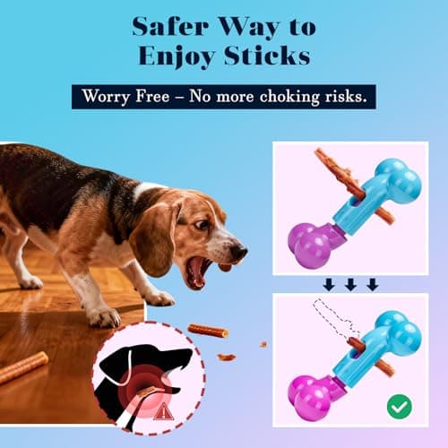 Apasiri Bully Stick Holder for Medium/Large Dogs - Anti-Choking, Prevents Swallowed Ends - Nylon Dog Chew Toy - Dishwasher Safe, Pink - Thumbnail 2
