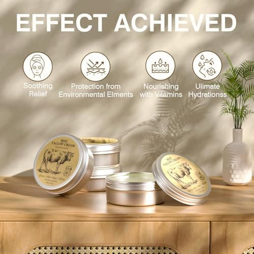 MROUVIK Beef Tallow for Skin, Tallow and Honey Cream,Tallow Face Moisturizer, Natural Grass-Fed Beef Tallow Balm with Raw Honey Moisturizing Cream for Body Lotion Skin Care for Skin (2.47 Oz) - Thumbnail 5