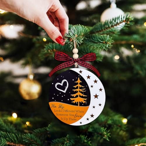 Memorial Ornaments, Memory Ornament, Wooden Christmas in Heaven Ornament, Memorial Gifts for Loss of Mother Father, in Loving Memory Gift, Sympathy Gifts for Loss of Loved One - Thumbnail 2