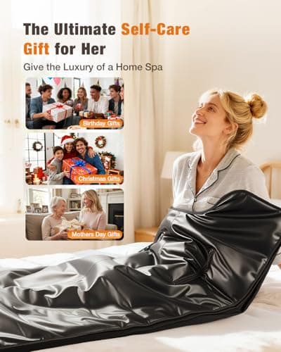 Infrared Sauna Blanket for Home, Gentle Deep Heat for Relaxation & Recovery, Portable Wellness Wrap for Full Body, Self Care Gifts for Women, Machine Washable PU Leather, 85–158°F & Timer, 6 x 2.6 FT - Thumbnail 4