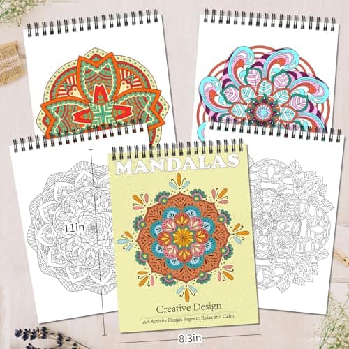 Jadeso Mandala Coloring Book for Adults - 30 Original Mandala Patterns and Designs, Adult Coloring Book Spiral Bound, Relaxation Coloring Books for Women Seniors, Thick Smooth Paper - Thumbnail 2