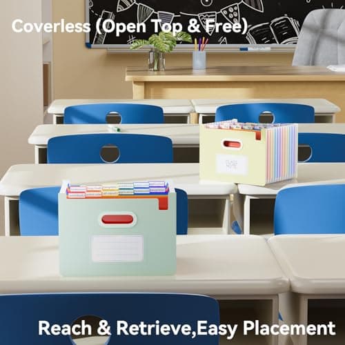 ThinkTex Accordion File Organizer, 12 - Pocket Expanding File Folders Upright & Open Top,for Paper Receipts, Bills&Taxes Organizer, Letter/A4 Size for School, Office, Home with tab- Beige Color - Thumbnail 4