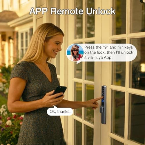 Sliding Glass Door Lock 2085 Ultra-Slim eLinkSmart Waterproof Keyless Mortise Smart Lock with Hook for Door Thickness 22~110mm (0.87"-4.33"), Aluminum Keypad Fingerprint Patio Door Tuya App - Thumbnail 4
