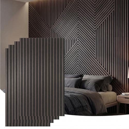 Decorative Acoustic Wall Panels, 4 Packs 47.2x23.6inch/ 120 x60CM (31sq.ft) Wood Veneer Textured Soundproofing Wall Covering Panel Decor for Kitchen, Bedroom, Living Room, TV Background - Image 1