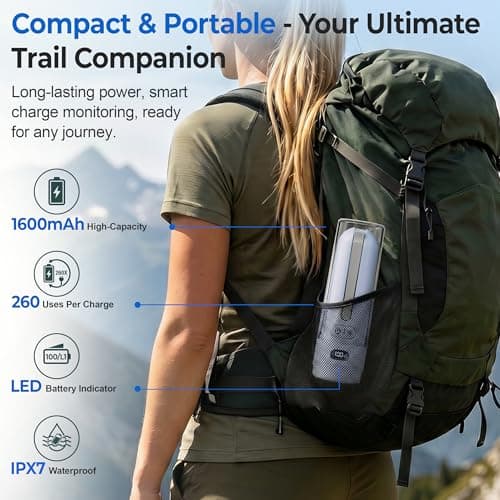 WeWi HLTH Portable Bidet for Travel | Bathroom - Rechargeable Electric Bidet Sprayer with 3 Pressure | Waterproof for Ultimate Personal Hygiene Cleaning at Home Office and Camping (Blue) - Thumbnail 2
