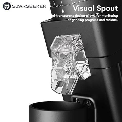STARSEEKER E55 Pro Electric Coffee Grinder, 55mm Titanium Conical Burr - Professional Espresso Grinder with Stepless Adjustment & Anti-Static Tech, for Home, Office, Café Use - Thumbnail 5