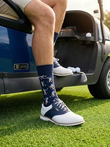 feetopia Socks with Frustrated Golfer Design, Ideal Golf Gift, 1 Pair Per Pack, Size 8-13 - Thumbnail 2