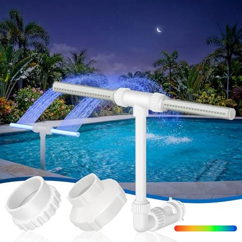 MUSCCCM Pool Fountain for Inground Pools, Pool Sprinkler Fountain Upgraded Hydro-Powered Glow Adjustable Spray, Pool Waterfall Fountain Pool Accessories、Cooling & Relaxation - Image 1