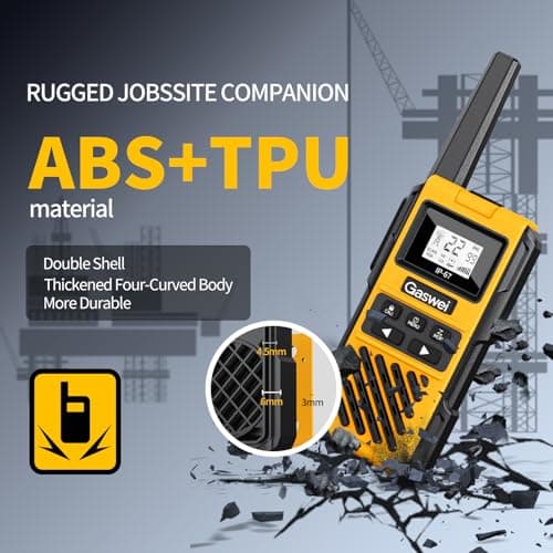 Gaswei G1pro IP67 Waterproof Floating Walkie Talkies Long Range for Adults,Heavy Duty Two Way Radio,VOX,USB-C,Rechargeable Lithium Battery(4 Pack) - Thumbnail 4