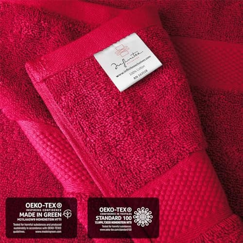 Infinitee Xclusives Jumbo Bath Sheets Towels for Adults – 600 GSM (35X70 Inches)– 100% Ring Spun Cotton, Soft and Absorbent Large Bath Towels for Bathroom - Thumbnail 2