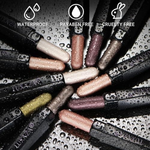 LUXAZA 6PCS Champagne Pink Eyeshadow Stick Makeup Sets, Long Lasting Cream Shadow,Metallic And Matte Shimmer Eye Shadow Eye Brightener Stick Pencil Crayon, B04-Champagne Pink - Thumbnail 5