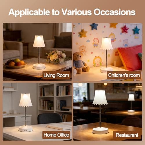 DEXULESA 2 Pack Rechargeable Table Lamp, LED Cordless Table Lamp with 3 Color Temperatures & Stepless Dimming, 7 RGB Colors Battery Operated Portable Table Light for Living Room, Bedroom (Pink) - Thumbnail 5