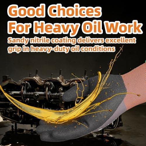 Schwer 6 Pairs Safety Work Gloves Sandy Nitrile Coated LT5626, Level 6 Abrasion Resistant (Certified) Heavy Duty Working Gloves with Grip for Men Women, for General Use, Gardening, Construction, XL - Thumbnail 3