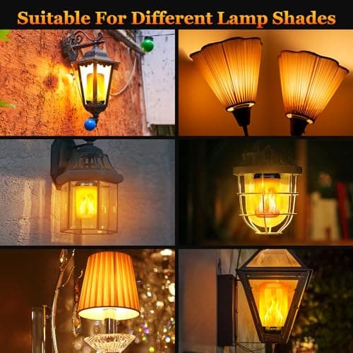 Y- STOP Upgraded LED Flame Light Bulbs, 4 Modes Flickering Light Bulb Outdoor with Upside Down Effect, E26 Base Flame Bulb for Christmas Decorations Outdoor, Halloween Lights, Party Decor (2 Pack) - Thumbnail 4