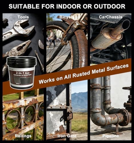 2 in 1 Rust Converter & Metal Primer, 35 oz Black Rust Reformer Paint for Metal, Ultra Rust Encapsulator & Inhibitor, Heat Resistance Rust Neutralizer & Conversion for Trailer, Truck Frame, Car Chassis - Thumbnail 6