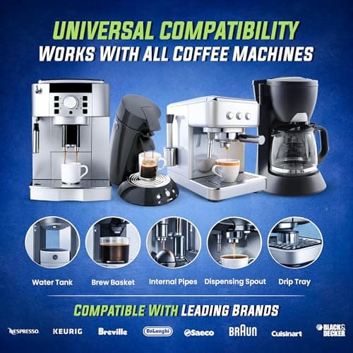 Coffee Machine Descaler Tablets 25 Count - Compatible With Keurig, Nespresso, Philips, Ninja, Delonghi, Miele, Breville & More - Coffee Maker Cleaner Tablets with 1 Year Supply - Thumbnail 5