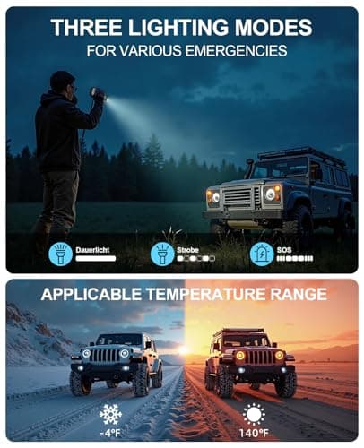 Jump Starter with Air Compressor, 4000A Portable Car Battery Charger Jump Box, 150PSI Tire Inflator and Battery Jumper Pack for 12V Vehicle, Jumper Starter Power Booster, Roadside Emergency Kit - Thumbnail 6