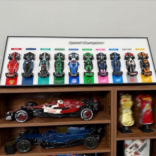 WETCEAOM Display Wallboard Compatible with Lego Speed Champions 10-Car 66802 Display Frame Wall Mount(with Hook), Wall Art- Ideal Compatible with Lego Car Wall Mount Display (Model Not Included!) - Thumbnail 6