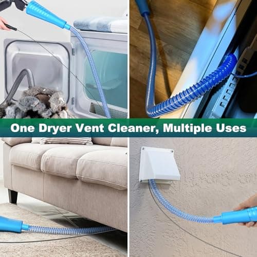 Sealegend 2 Pieces Dryer Vent Cleaner Kit Dryer Lint Vacuum Attachment, Dryer Vent Cleaning Lint Remover 2 Hoses Tools for Home Improvement - Thumbnail 4