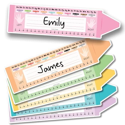 Hadley Designs Desk Name Tags for Classroom –36 Student Name Tags for Desks, 14.5x4 Name Plates for Classroom Decor, Teacher Supplies Crayon Nametags, 1st-3rd Grade Kindergarten Preschool Must Haves