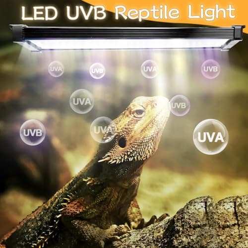 11-Inch 15W LED UVB Light for Reptiles with Dimming & Timer, Adjustable 10.0-20.0 UVB UVA Lamp for Bearded Dragons, Turtles, Snakes – Full Spectrum UVI Lighting Fixture for Desert & Tropical Habitats - Thumbnail 2