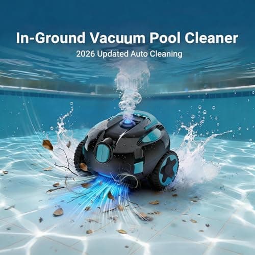Curalk Robotic Vacuum Cleaner for Inground Pools,Cordless Robotic Pool Cleaner,Dual Motors, Battery Alert,Auto-Parking, Pool Skimmer Robot,Lightweight,Dual Suction Ports,140" Tracing Rope - Thumbnail 2
