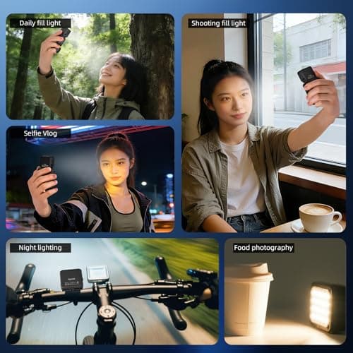 BRDRC Action 6 Magnetic Mini LED Fill Light, Photography Fill Video Lighting with Quick-Release Cold Shoe Adapter, 3 Color Modes, 4 Levels Brightness for DJI Osmo Nano Camera Accessories - Thumbnail 5