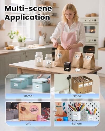 NDYIN Label Makers, Label Maker Machine with Tape, Bluetooth Label Maker, Portable Thermal 2 Inch Label Printer for Small Business, Barcode, Address, Logo, Clothing, Sticker Printer for Phones & PC - Thumbnail 4