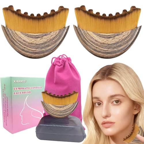 2PCS Lymphatic Contour Face Brush - Manual Lymphatic Drainage Massager for Sculpting & Lifting, Ergonomic Facial Cleanser for Morning De-Puffing & Skincare Absorption, Portable Travel Gift for Women - Image 1