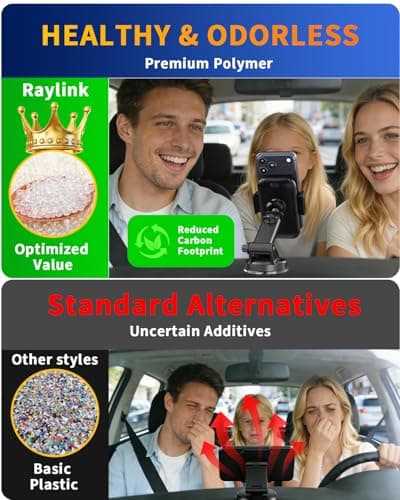 [2026 True Military-Grade] Car Phone Holder RayLink[Upgraded Strongest Suction & Clip] Cell Phone Mount for Dashboard Windshield Vent Wall,Truck Cradle Stand for iPhone 17 Pro Max 16 15 14 13 Android - Thumbnail 2