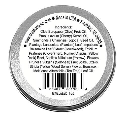Creation Farm Jewelweed Salve Big 4 oz Tin - Tea Tree Ointment for Skin Care of Poison Ivy, Tattoo Aftercare, Great for Itch! - Thumbnail 2