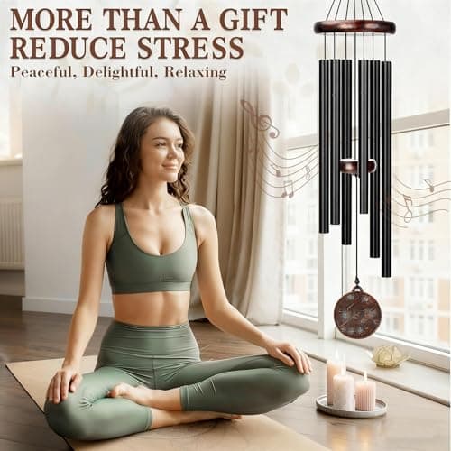 Wind Chimes for Outside, 32" Hummingbird Outdoor Wind Chime, Deep Tone Windchime for Patio Porch Decoration, Best Gift for Mom Women Grandma Neighbors - Thumbnail 3
