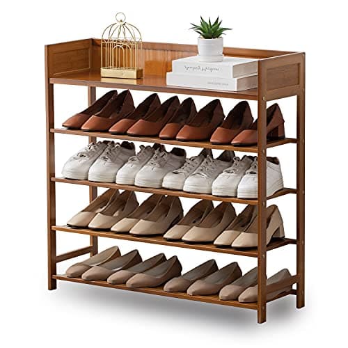 latifolia Bamboo Shoe Rack, 5-Tier Shoe Rack Organizer for Entryway, Living Room(Brown, 31.4''L) - Image 1