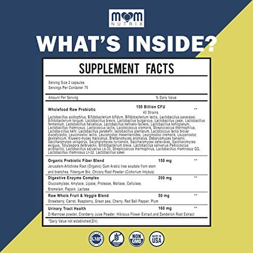 Probiotics 150 Billion CFU - 40 Strain Probiotics for Women, Men and Adults - Shelf Stable Probiotic with Organic Prebiotic - Acidophilus Probiotic - 150 Capsules - Made in USA - Thumbnail 2