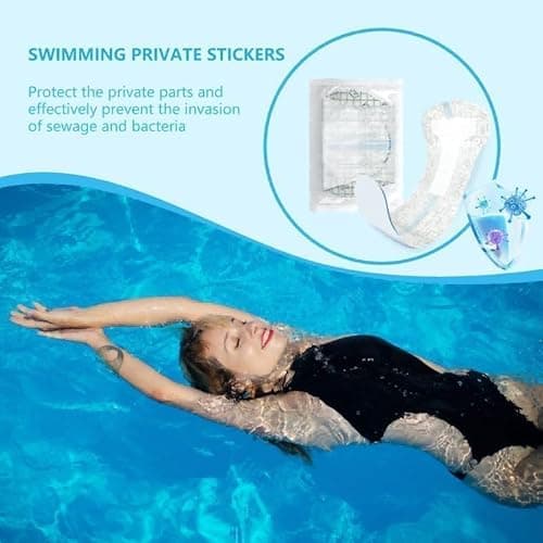 Waterproof Pads for Swimming，Swimming Private Stickers for Women | Skin-Friendly Private Area Protection | Dirt Prevention for Swimming & Daily Activities | 7-Pack（5.9 * 16.5in） - Thumbnail 2