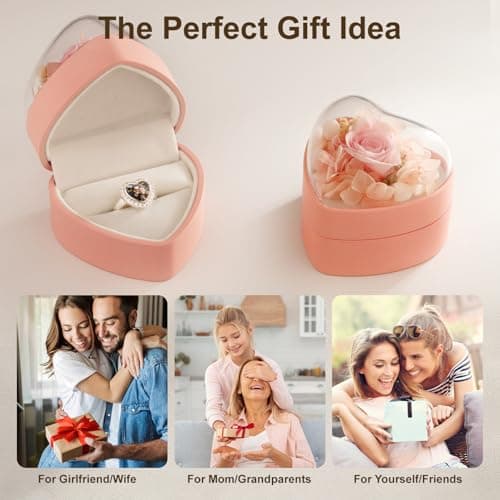 Hejvhb Personalized Photo Ring - Square/Heart Picture Ring Memory Gift for Women family Couple Friends Mother's Day Birthday Christmas Anniversary - Thumbnail 6