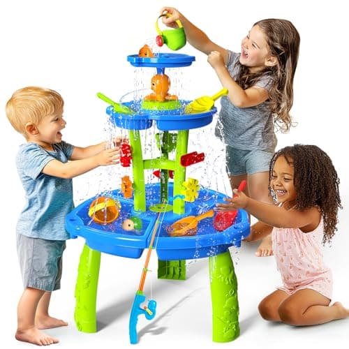 CozyBomB™ Water Table for Toddlers 3-5 | Outdoor Toys Water Play Table, Magnetic Fishing Toy Game, Summer Splash Pond Showers Sand Activity, Sensory Party Birthday Gift Kids Ages 4-8 9-12 - Image 1