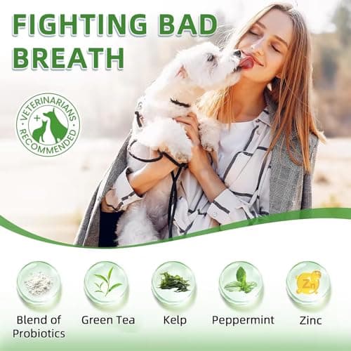 Qanbokey No-Brush Dog Teeth Cleaning Powder, Plaque and Tartar Remover, Breath Freshener for Dogs and Cats, with Enzymes - Thumbnail 3