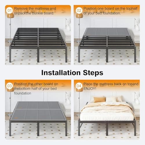Drwwi Bunkie Board King 10mm(76” x 80”), Anti-Sag, Non-Slip Base & Noise-Free,Folding Mattress Support Board for Metal Bed Frame，Grey - Thumbnail 6