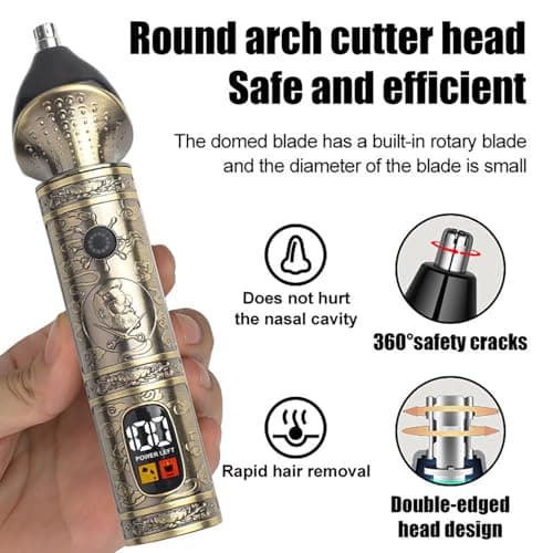 NuvaConx Trimmer Kit Professional Hair Clipper Zero Gapped T-Blade Electric Shaver Razor Nose Body Trimmer for Men Cordless Grooming Kit 4 in 1 - Thumbnail 6