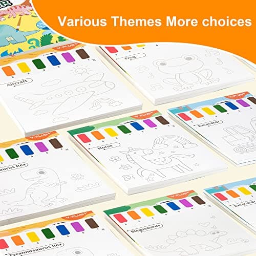 YPLUS Paint with Water Books for Toddlers, Art Craft Toys Watercolor Painting Paper, Gift for Kids Ages 1-3, 2-4, 4-6, Drawing with Brush - Unicorn - Thumbnail 2