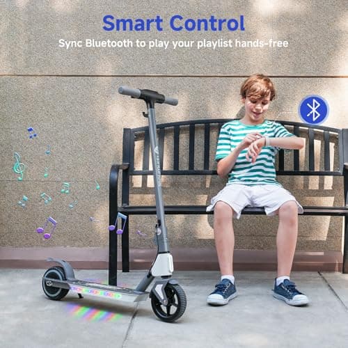 isinwheel S4 Electric Scooter for Kids Ages 6-14, 200W Foldable Kids Electric Scooter with 3 Speeds (5/8/12 Mph), LED Display, Colorful Lights, Gift for Kid - Thumbnail 6