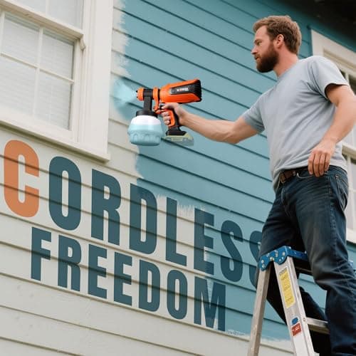 VOTREK Cordless Paint Sprayer Compatible with Dewalt 20V MAX Battery, Electric HVLP Spray Gun for House Painting: Furniture, Cabinet, [Brushless] [50PCS Disposable Cup Liners] [Replacement Dual-Gun] - Thumbnail 3