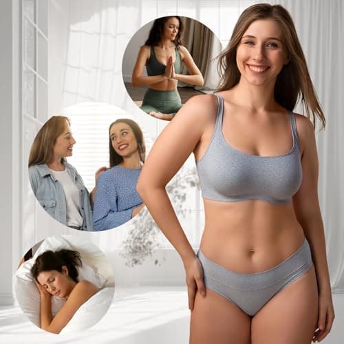 Tuvuye Women's Cotton Underwear High Waisted Full Coverage Soft Landies Panties Breathable Briefs Underpants Stretch 6 Pack (US, Alpha, Medium, Regular, Regular, Multicolor) - Thumbnail 6