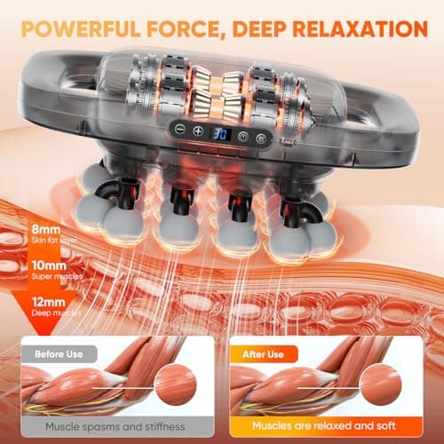 HOTU 20 Head Massage Gun Deep Tissue, Muscle Back Massager with 3 Modes & 30 Intensities, Portable Quiet Multi Mini Head Massager Gun for Hips/Legs/Waist/Shoulders/Foot Body Muscle Pain Relief - Thumbnail 2