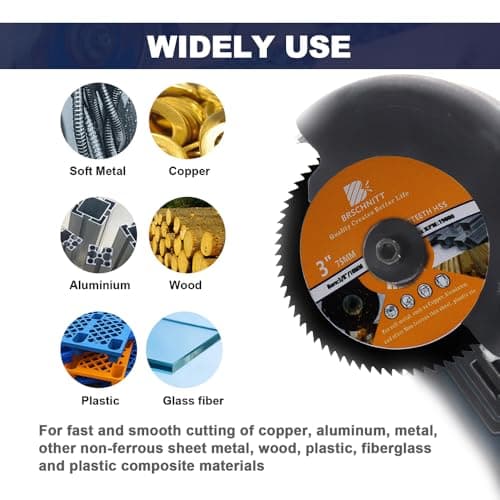 HSS Circular Saw Blade 3inch - BRSCHNITT 5pcs 72T 10mm Bore Cutting Discs for Wood, Copper, Aluminum, Plastic and Soft Metal - Thumbnail 5
