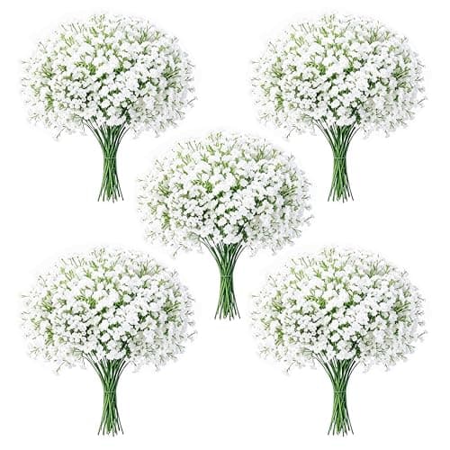 Karlstruyn 100Pcs Baby's Breath Artificial Flowers, White Real Touch Gypsophila Fake Flowers Bulk for Wedding Bouquet, Home Table Centerpieces, Bridal Shower, Party Garden Decor - Image 1