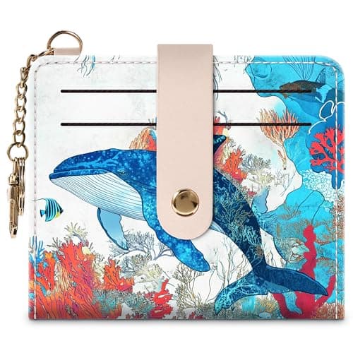 Airkit Small Wallets Woman RFID Blocking Leather Credit Card Holder - with ID Window - Card Wallets for Women - with Zipper Coin Purse - Keychain Wallet - Image 1