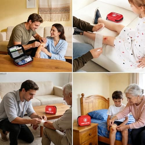 Mini First Aid Kit, 115 Piece Hard-Shell Portable EVA Emergency Medical Kit, Suitable for Home, Travel, Outdoor, Camping, Office, Car, Hiking, and School - Thumbnail 5