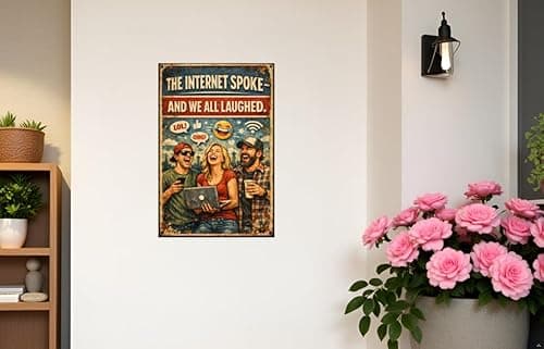 The Internet Spoke And We All Laughed Metal Tin Sign Funny Emoji LOL OMG Social Media Humor 8x12 Inch Iron Art Plaque Vintage Wall Decor - Thumbnail 2